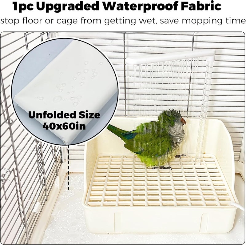 Jevnd Automatic Parakeet Bird Bath with Pump, Large Bird Shower Fountain Indoor Bathtub with Running Water, Parrot Bath Tub Faucet for Pet Birds, African Grey, Cockatiel, Conure, Budgie, Lovebird - Image 3
